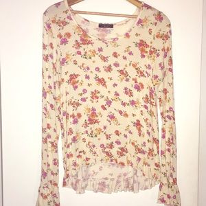 Floral print long sleeve top